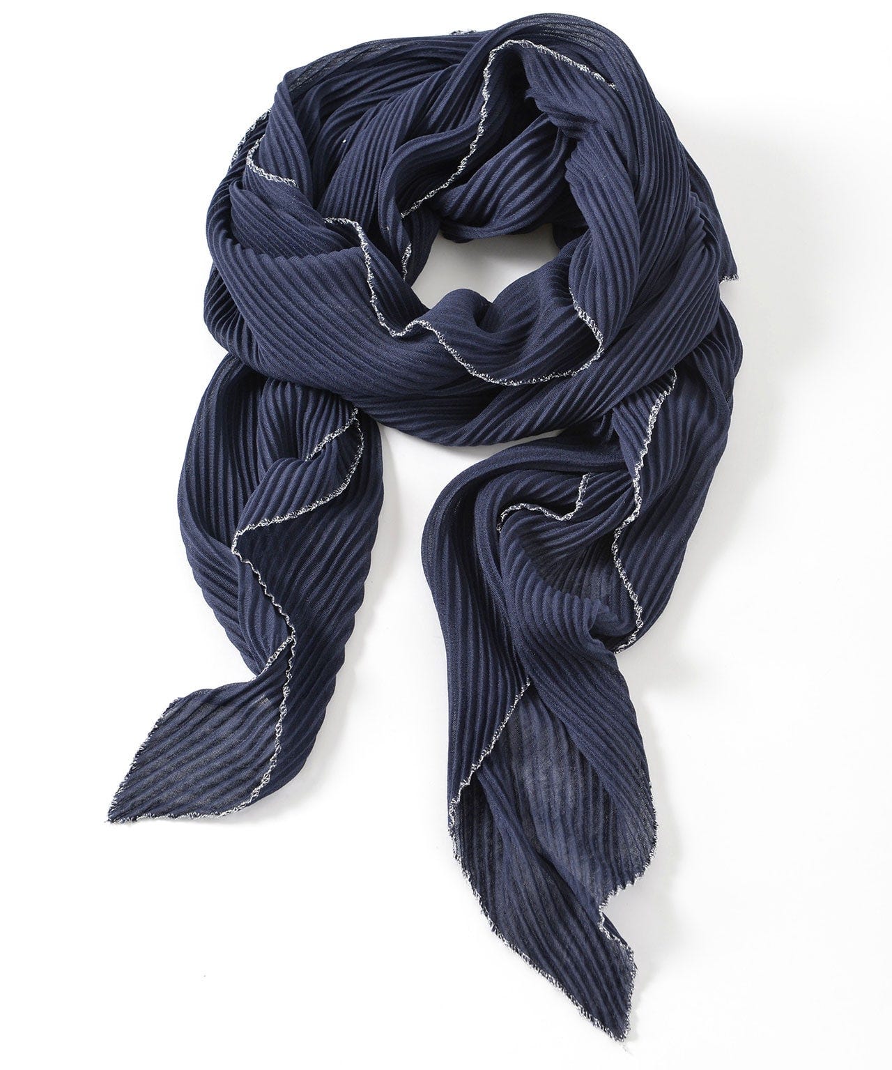 Etole plissée unie, touche métallisée