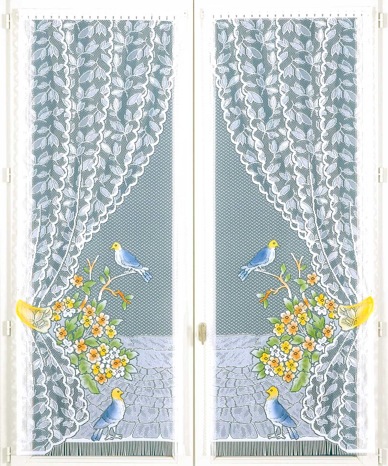 Paire de voilages droits OISEAUX