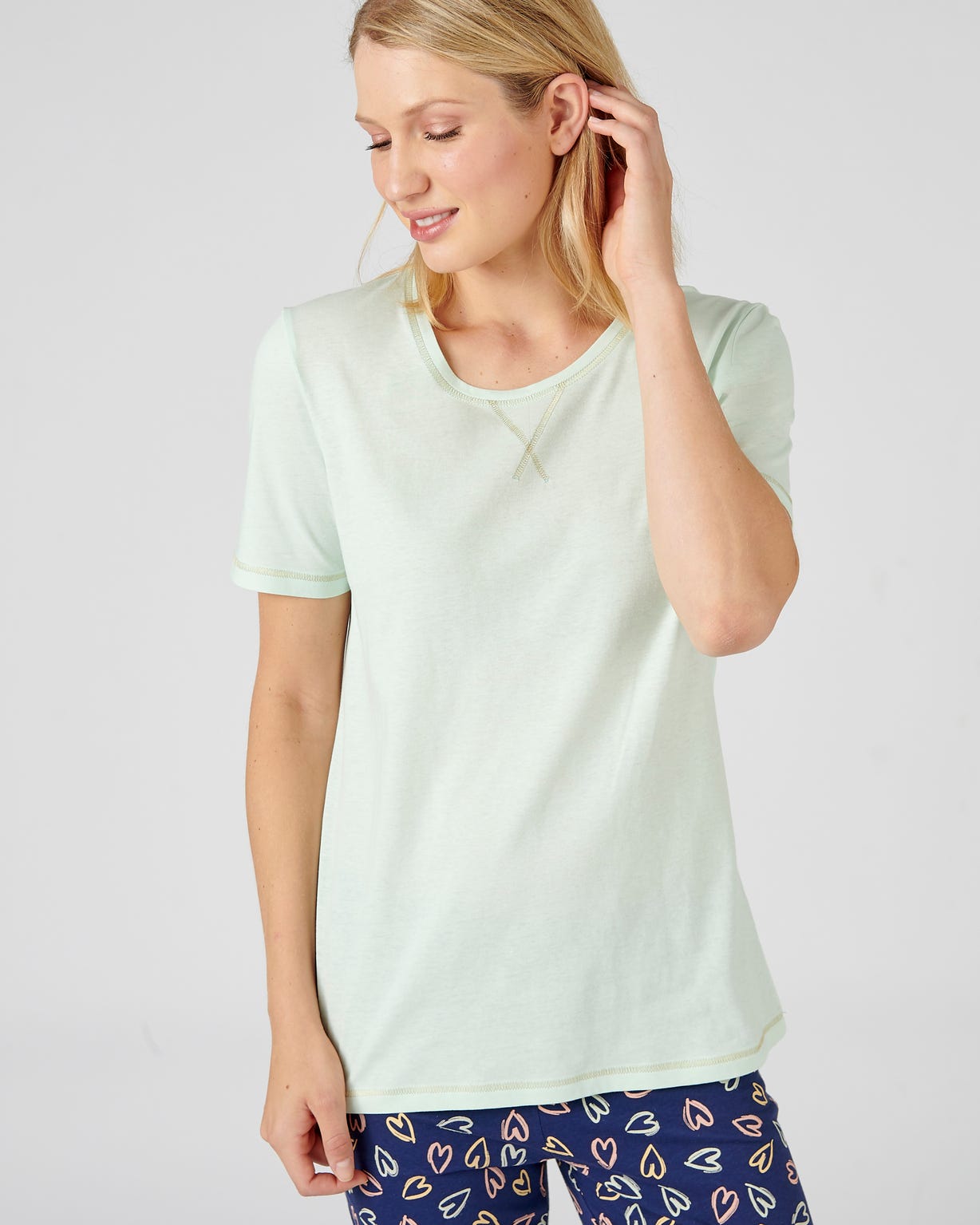 Pyjacourt fantaisie, maille jersey pur coton peigné