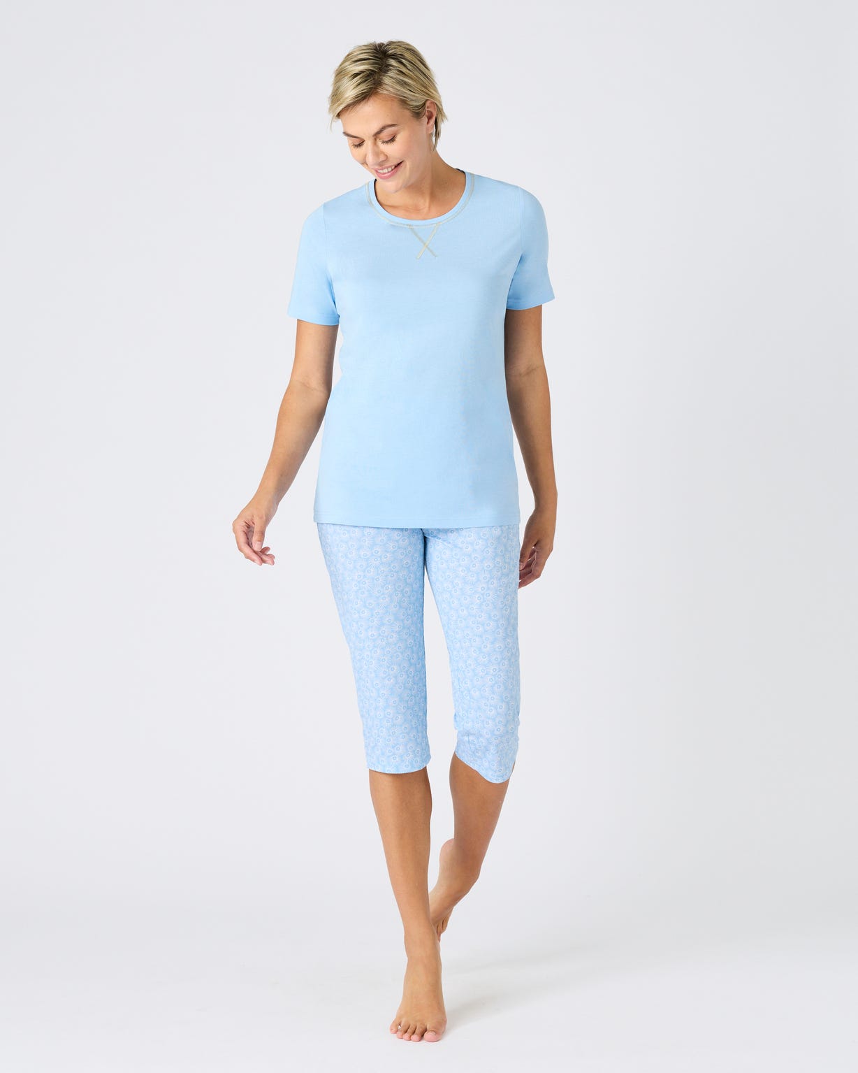 Pyjacourt fantaisie, maille jersey pur coton peigné