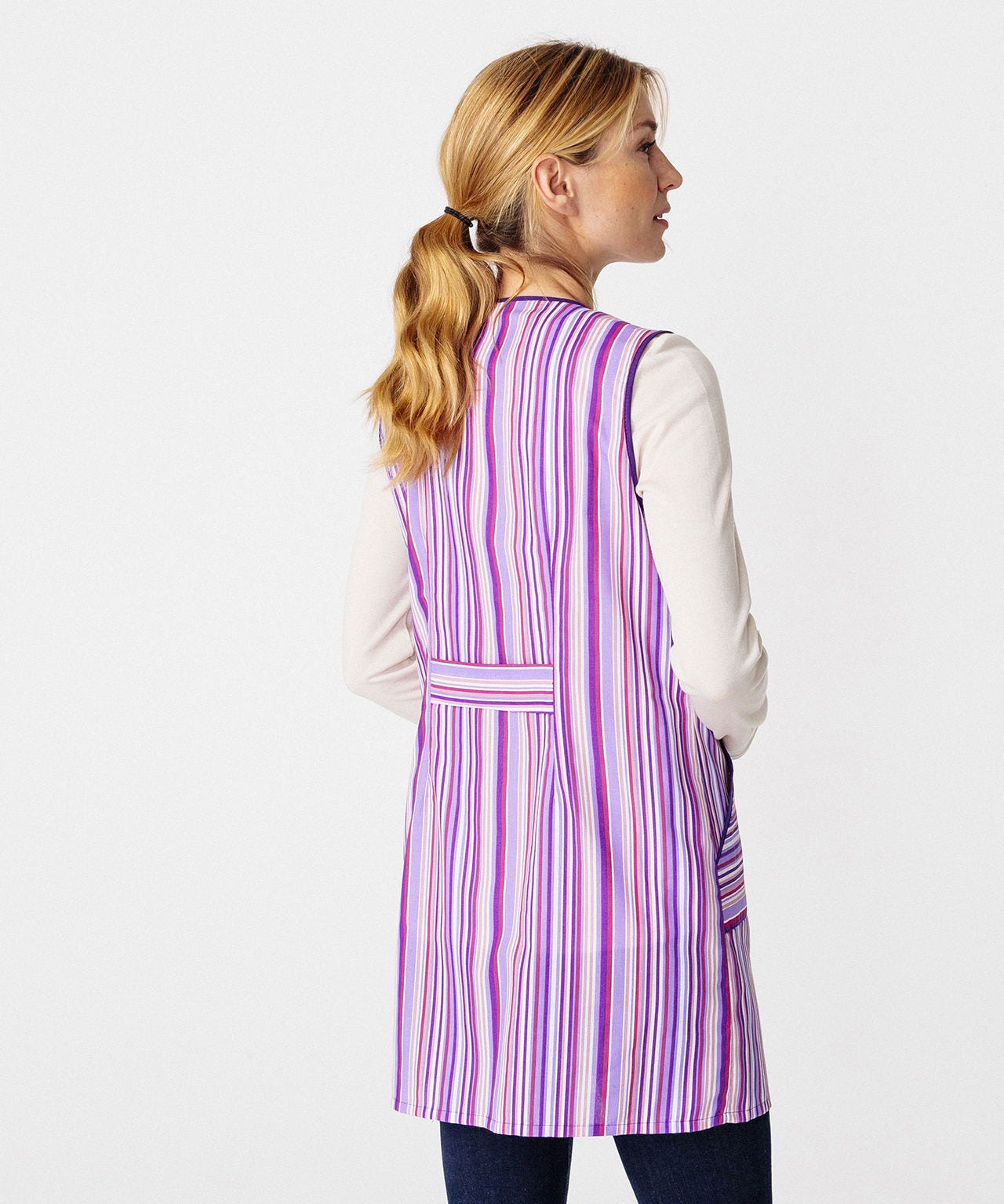 Tablier 3/4 rayures bayadères