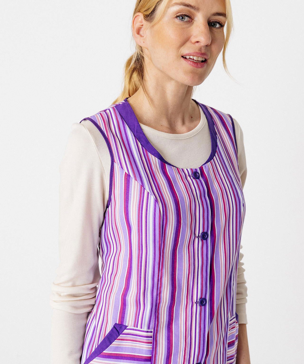 Tablier 3/4 rayures bayadères