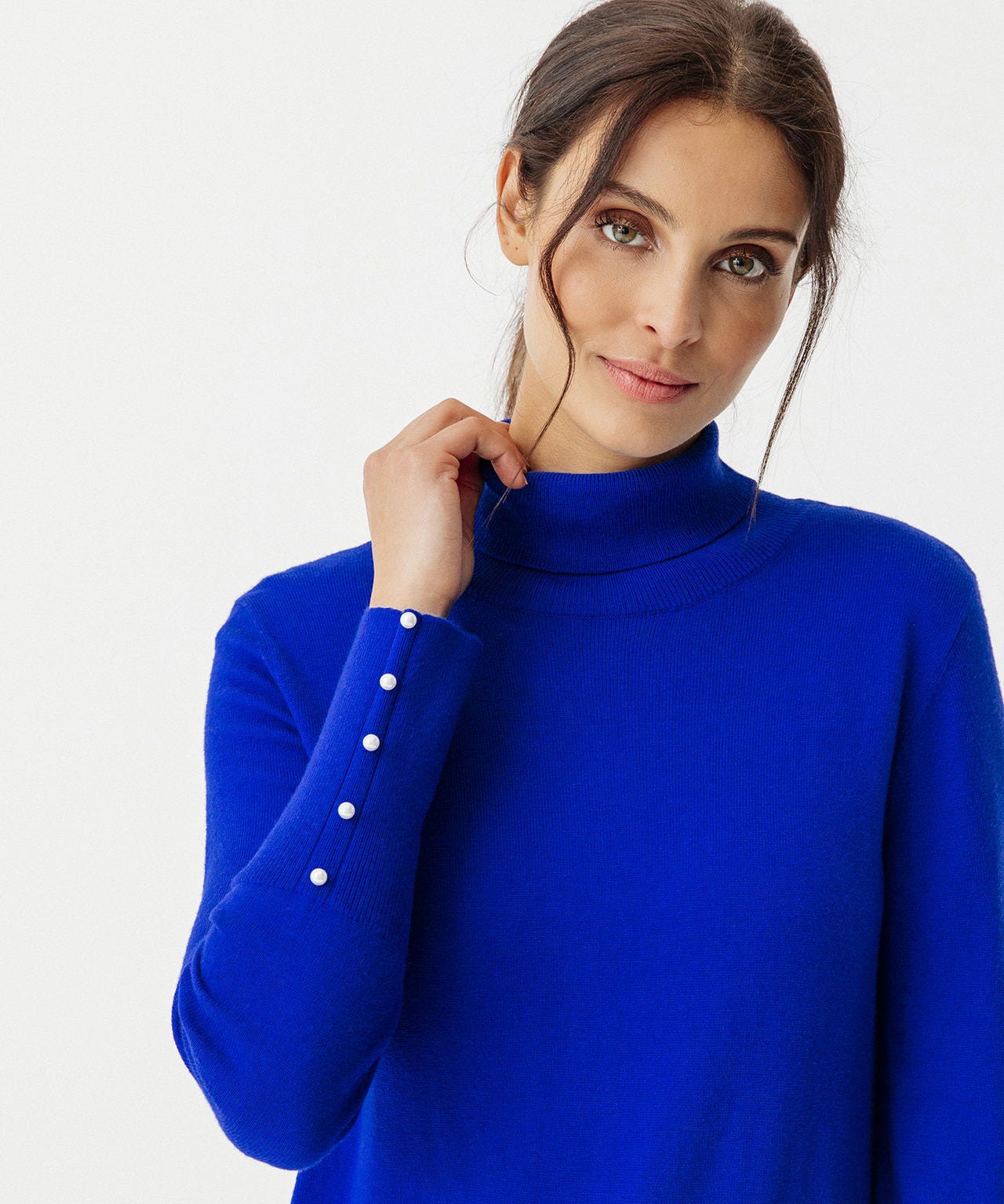 Pull col roulé maille fine et chaude