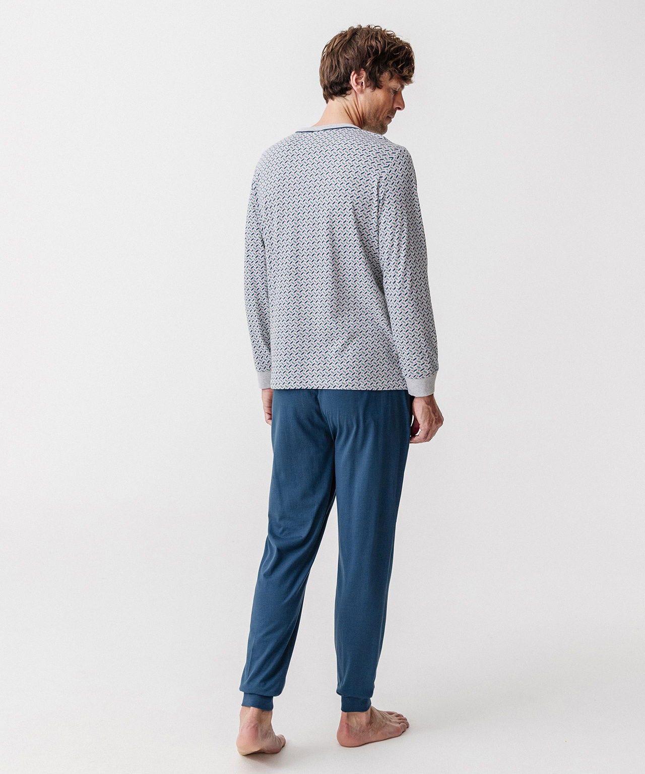 Pyjama jogging à manches longues en jersey