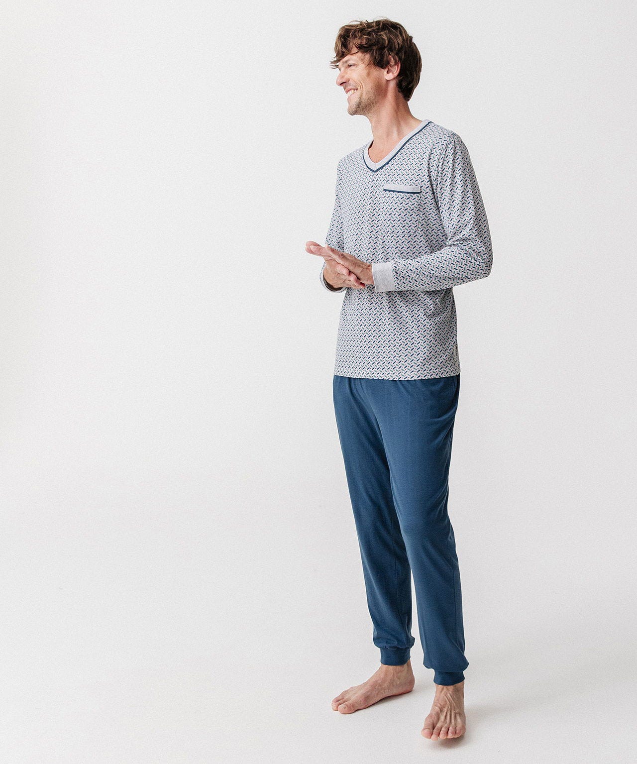 Pyjama jogging à manches longues en jersey