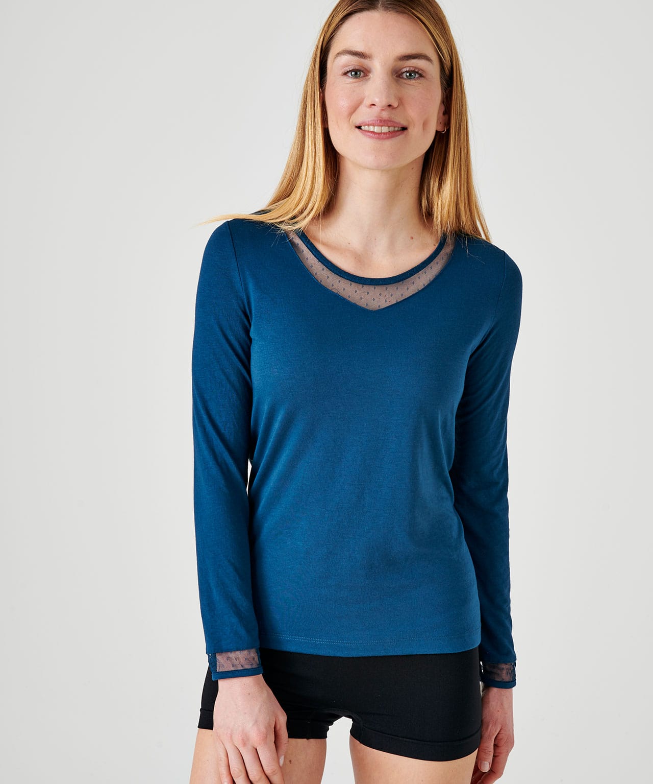 T-shirt manches longues plumetis