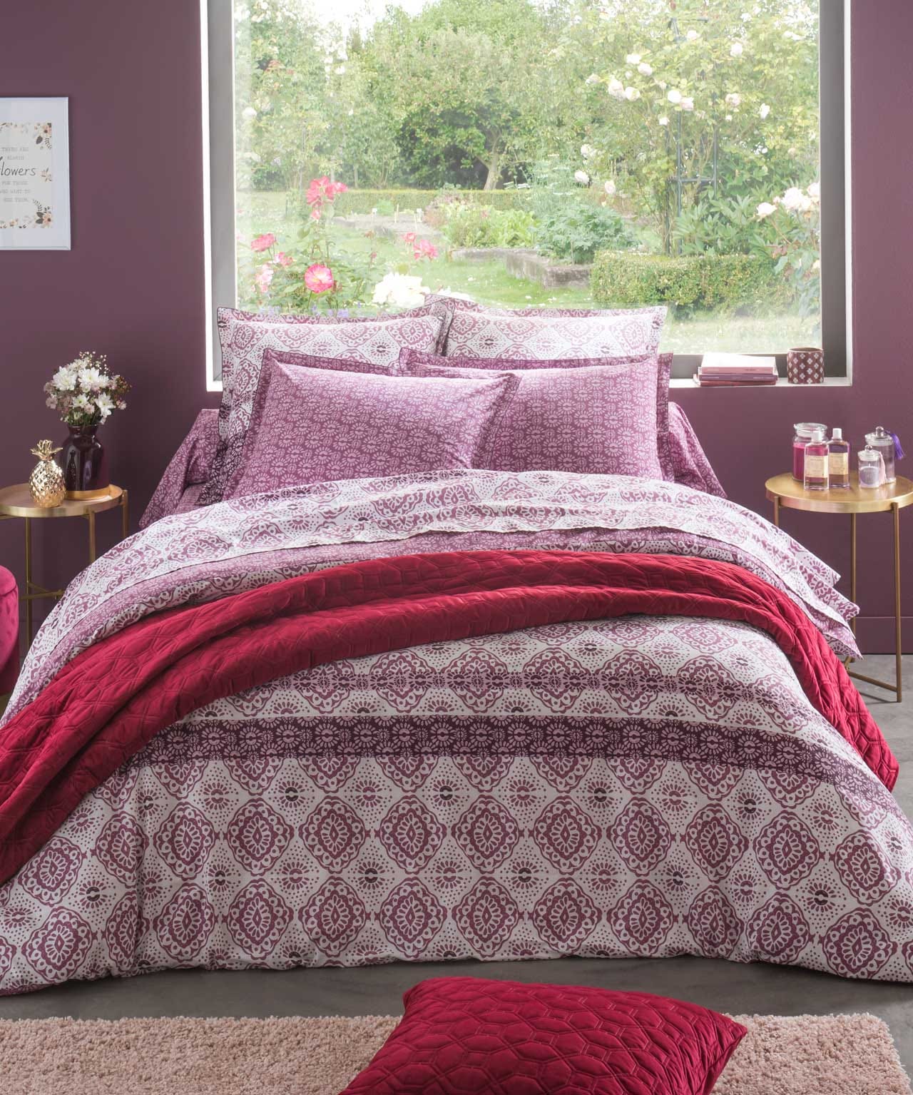 Couvre-lit matelassé velours