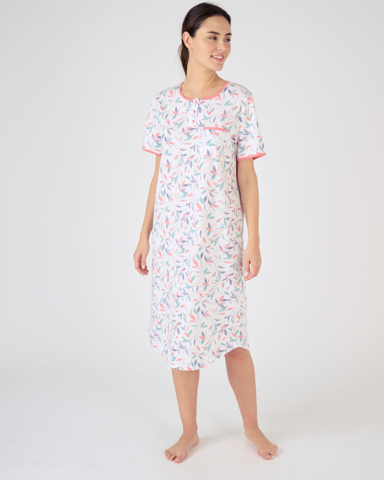 Lot de 2 chemises de nuit jersey pur coton peigné