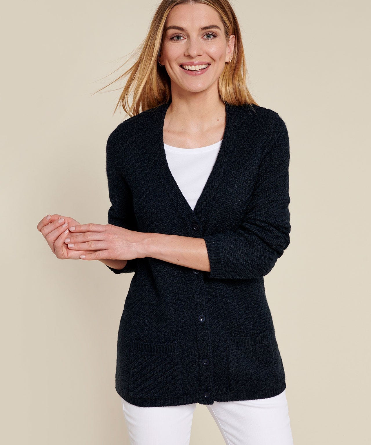 Gilet col V boutonné