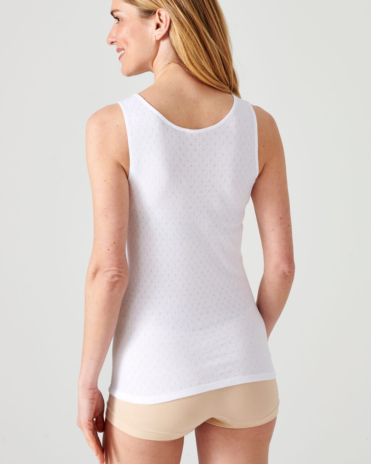 Lot de 2 débardeurs Essential maille jacquard et dentelle pur coton peigné