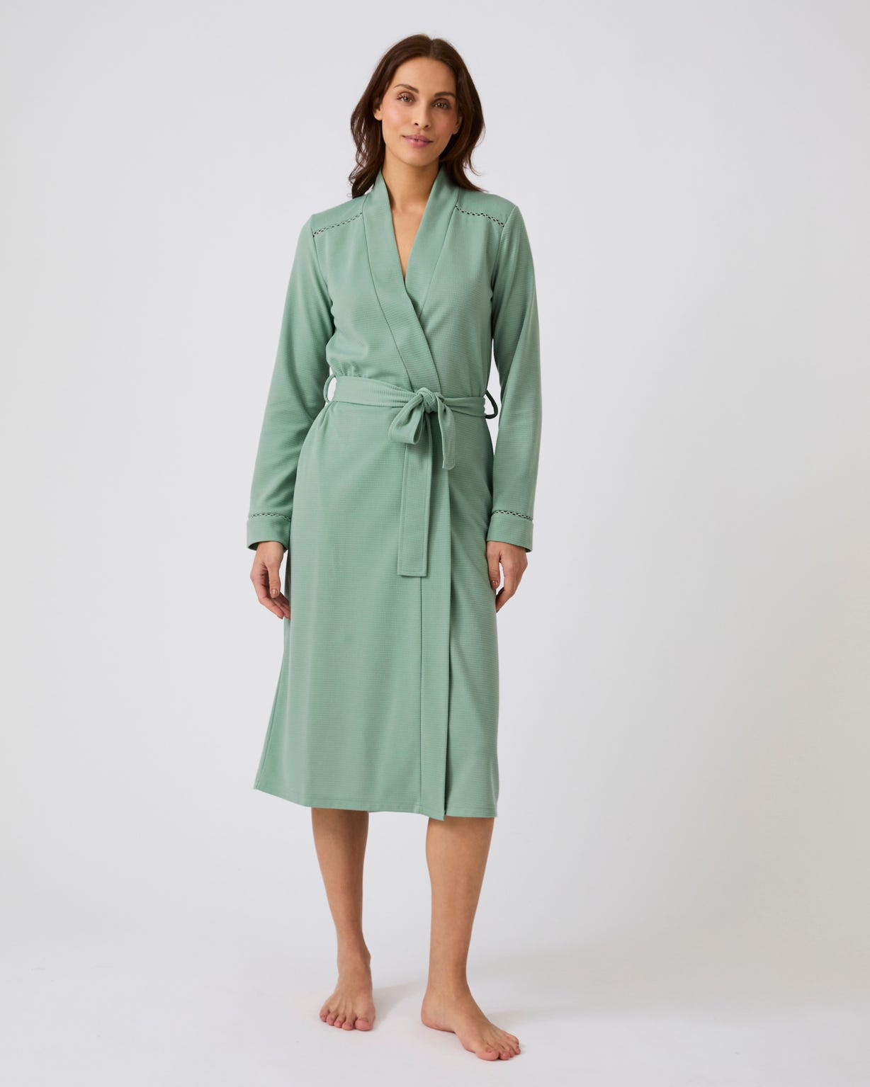 Robe de chambre maille fantaisie gaufrée