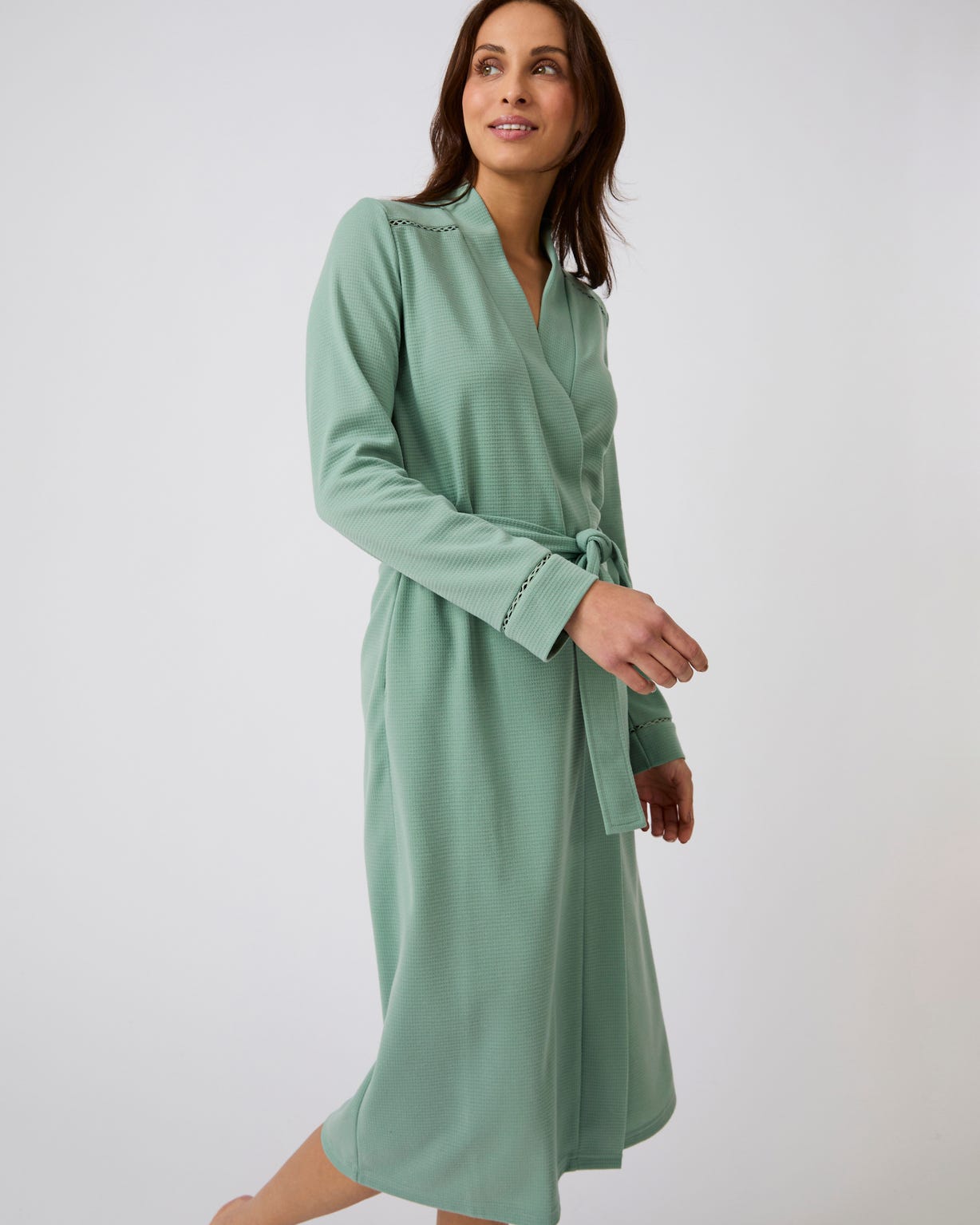 Robe de chambre maille fantaisie gaufrée