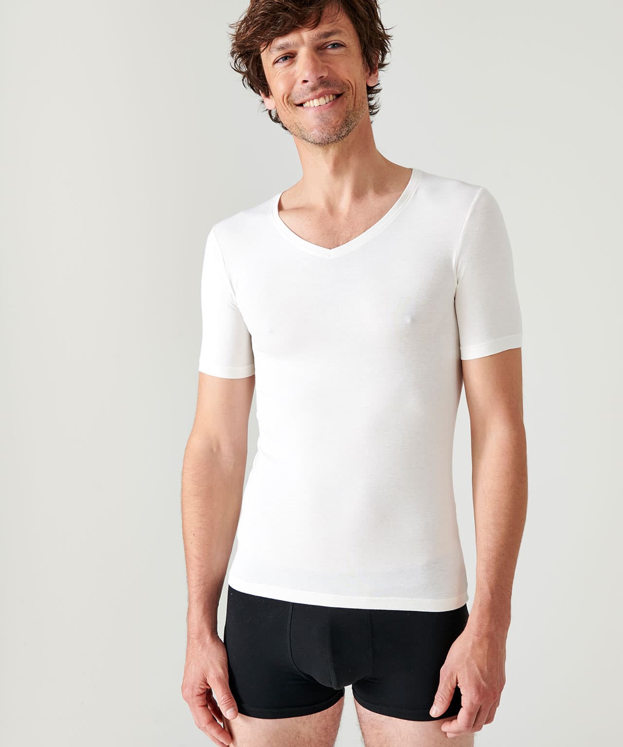 T-shirt manches courtes col V Thermolactyl Sensitive