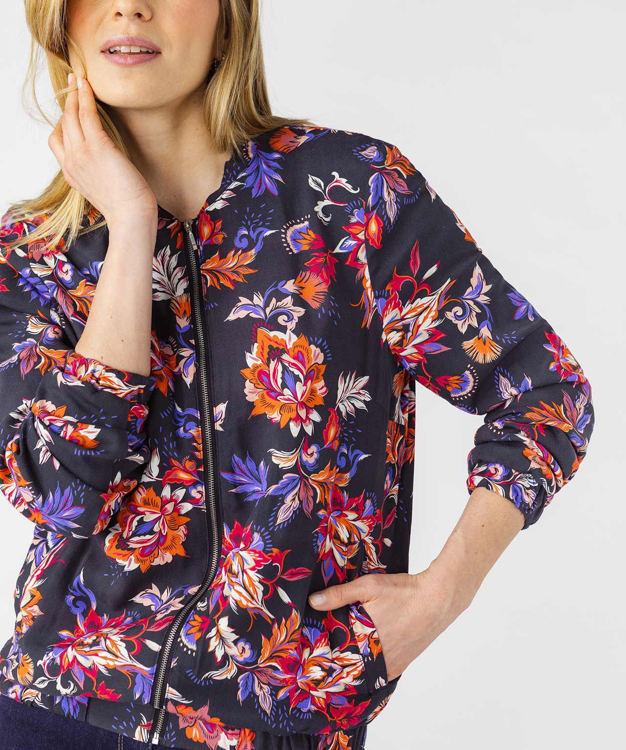 Veste zippée imprimée