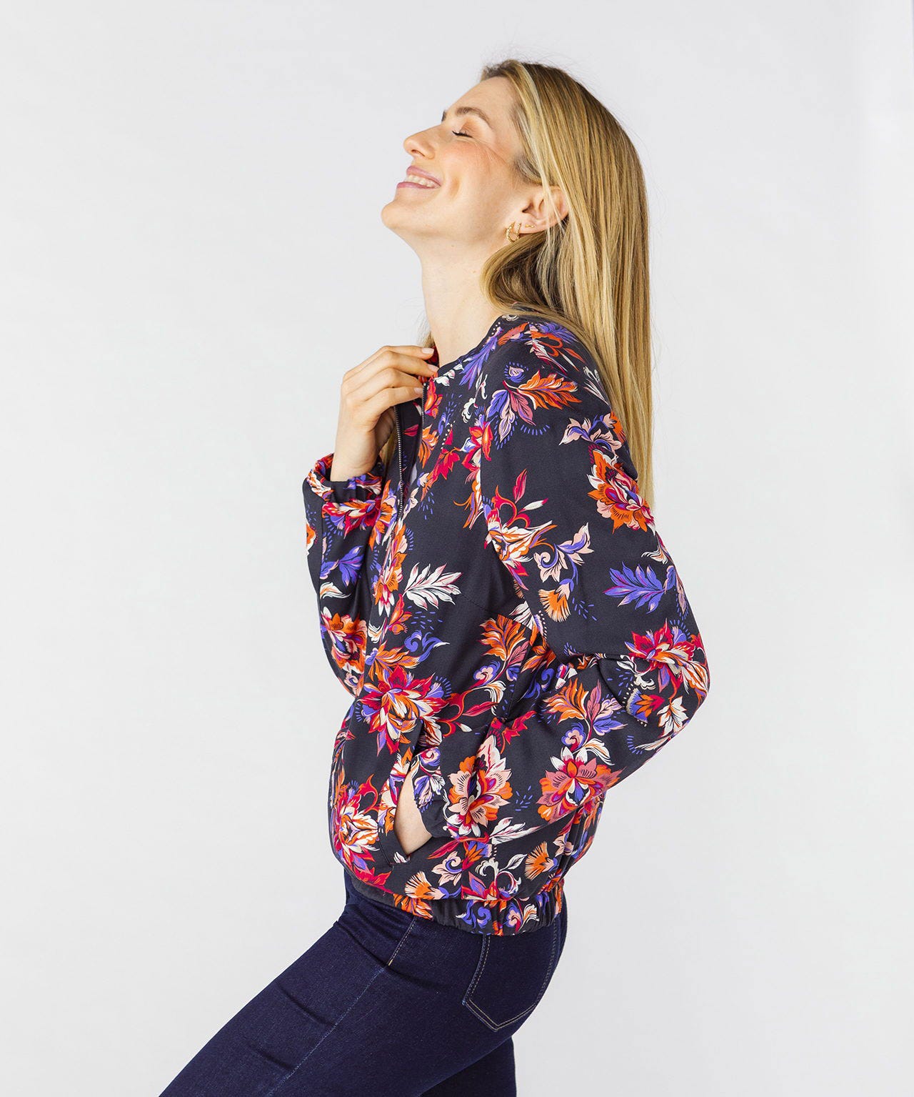 Veste zippée imprimée