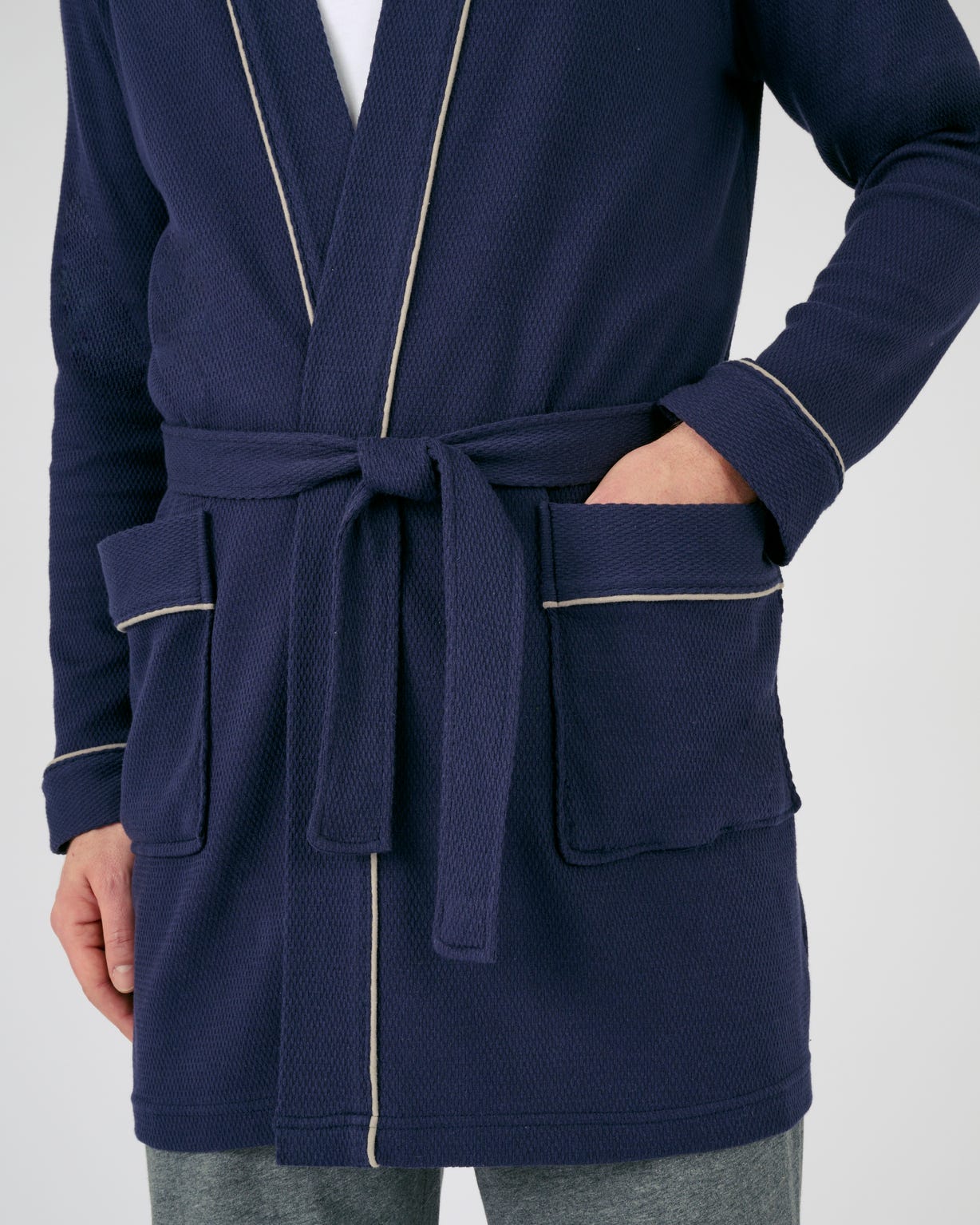 Robe de chambre maille nid d'abeille