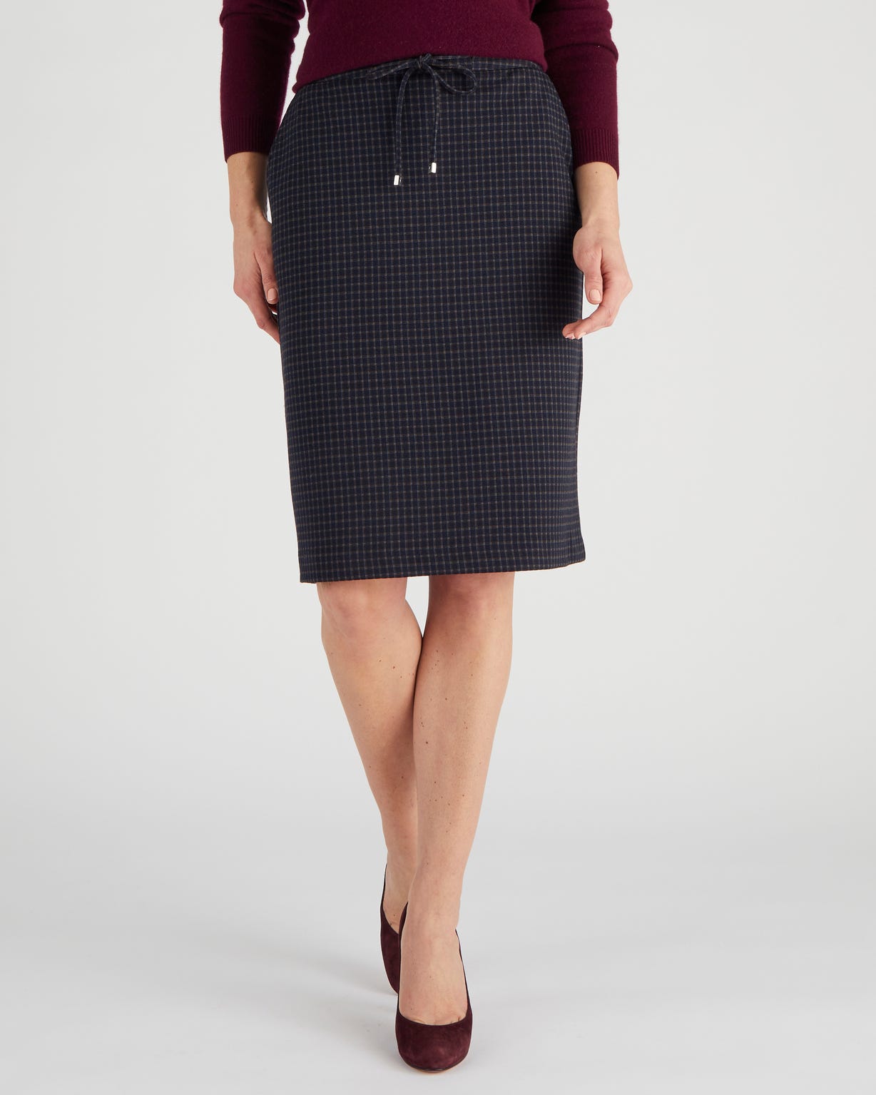 Jupe droite maille milano stretch