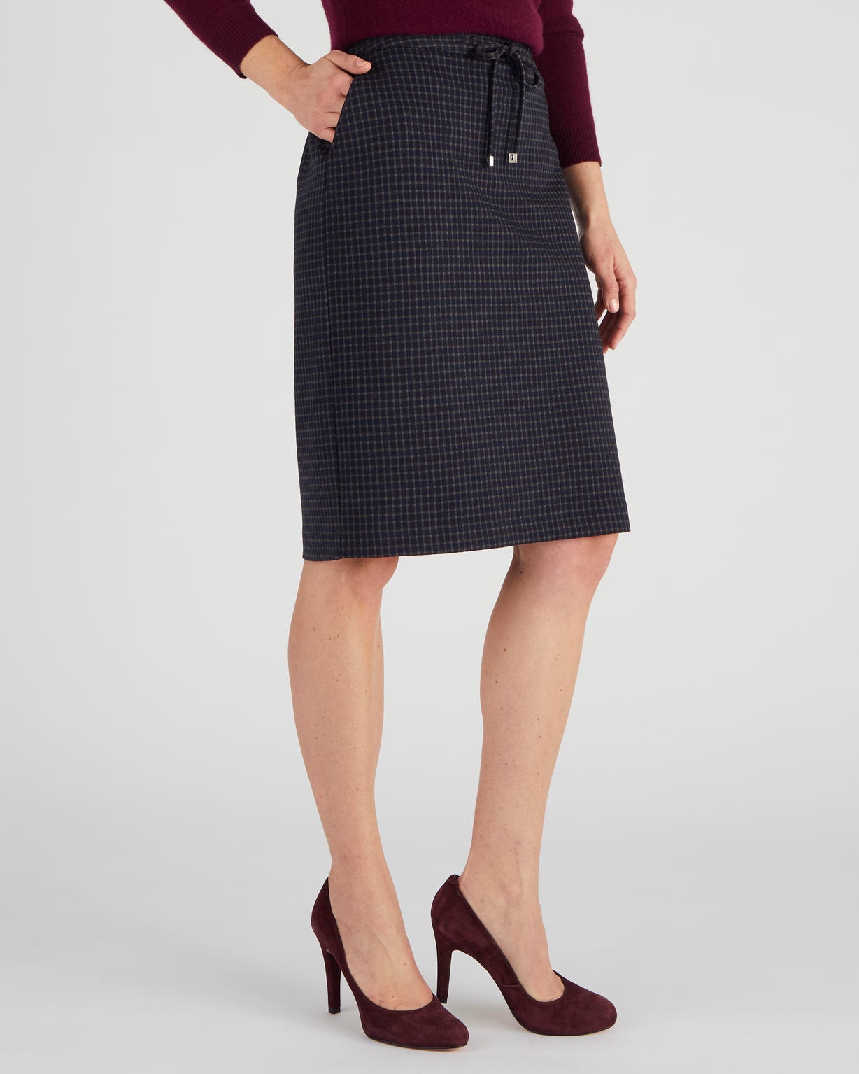 Jupe droite maille milano stretch