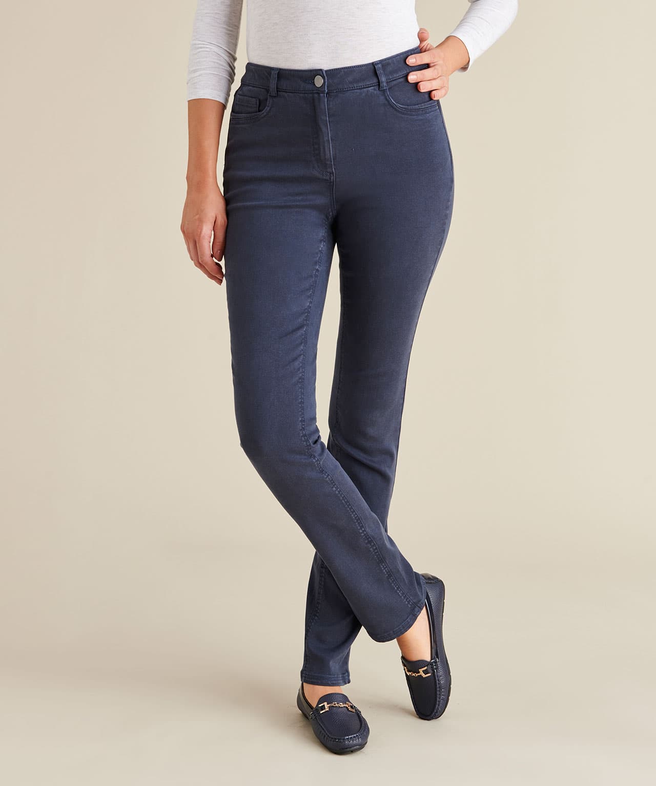 Pantalon lyocell et coton extensible