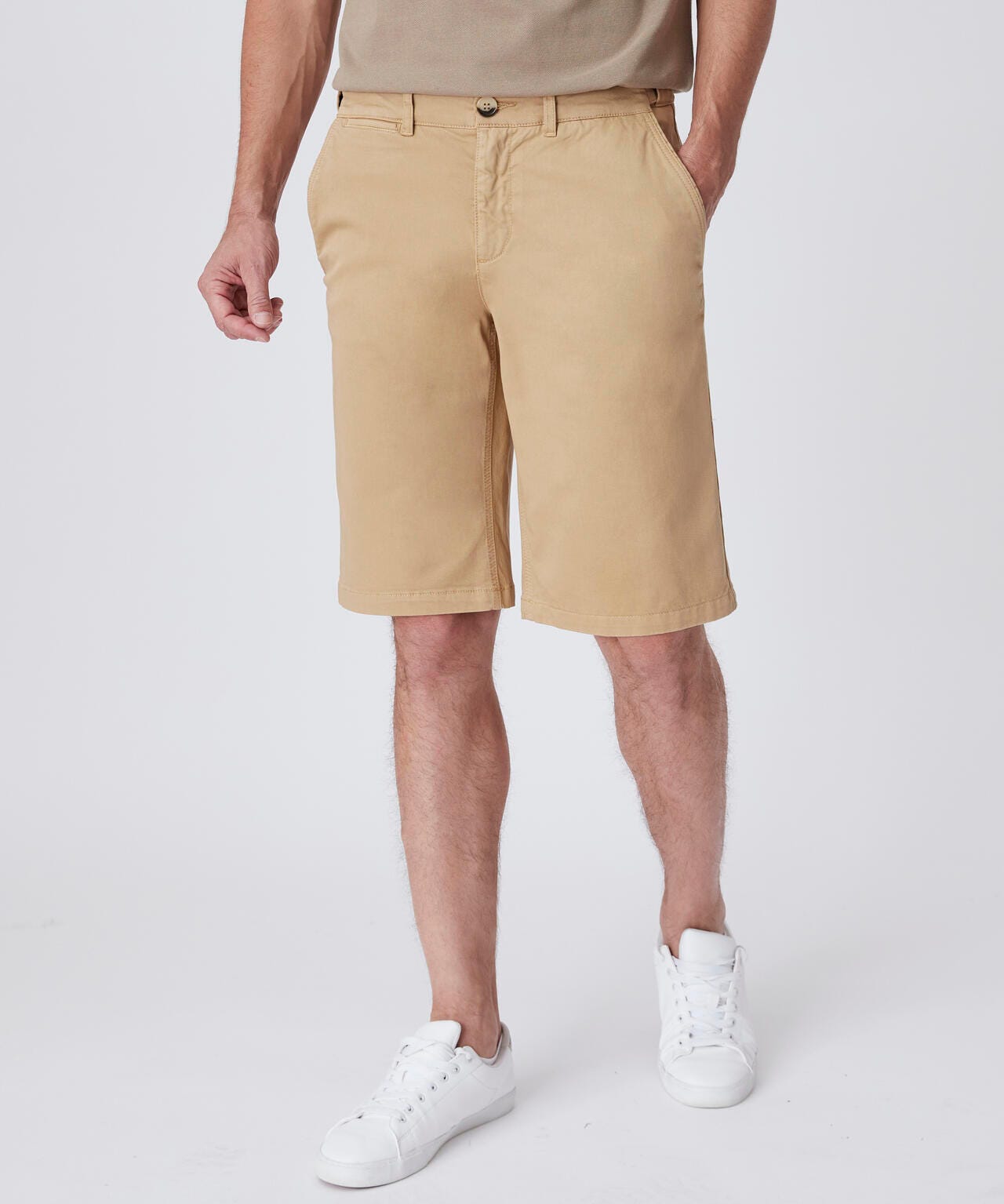 Bermuda chino gabardine extensible ceinture auto-réglable