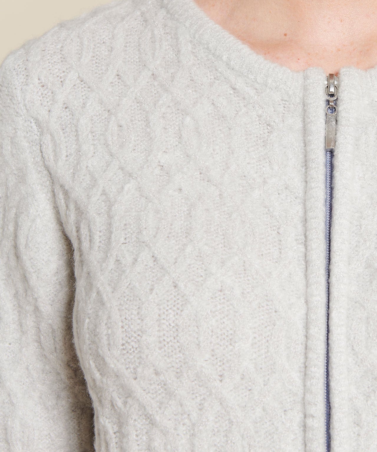 Cardigan zippé manches longues