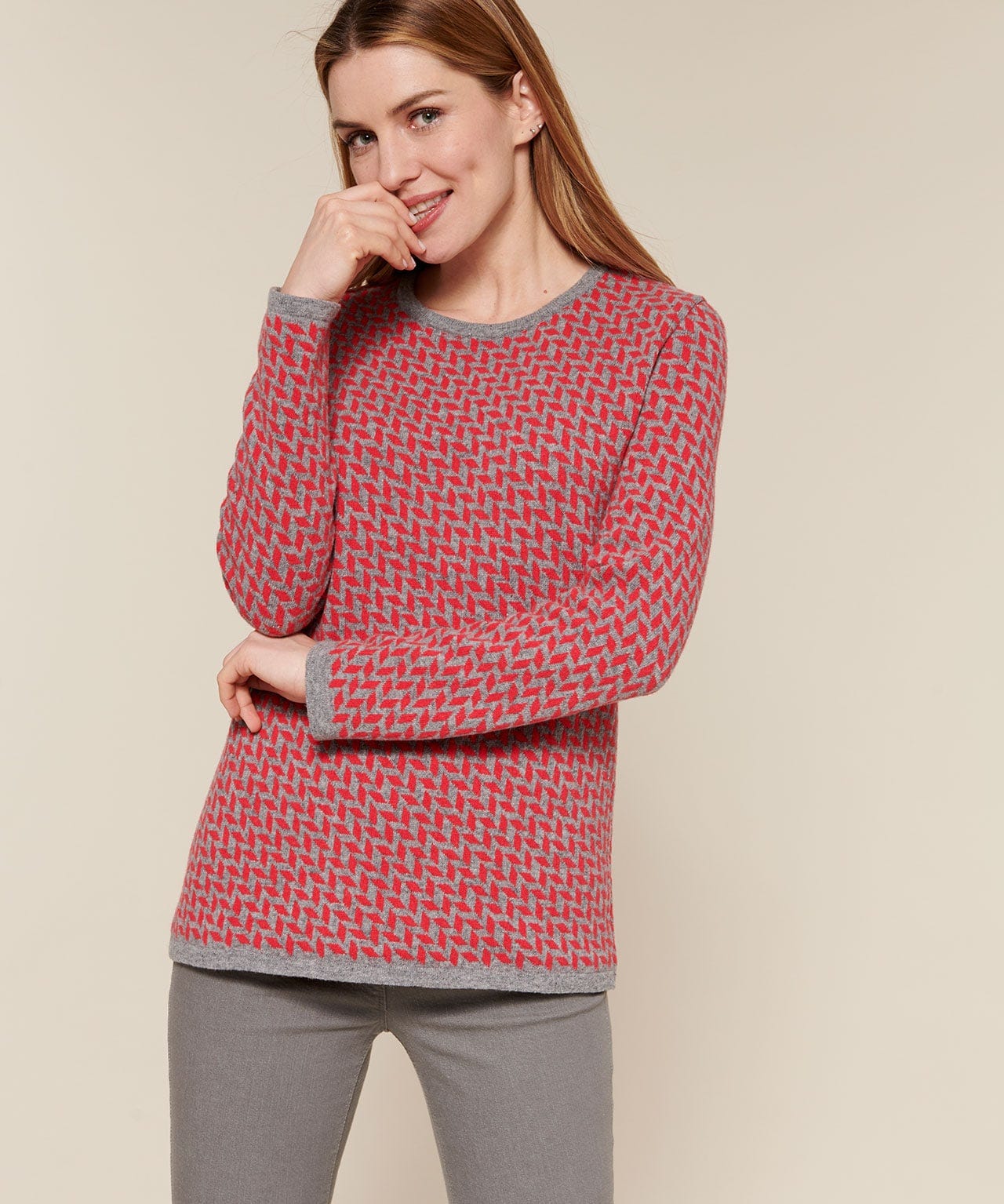 Pull jacquard uni ou bicolore