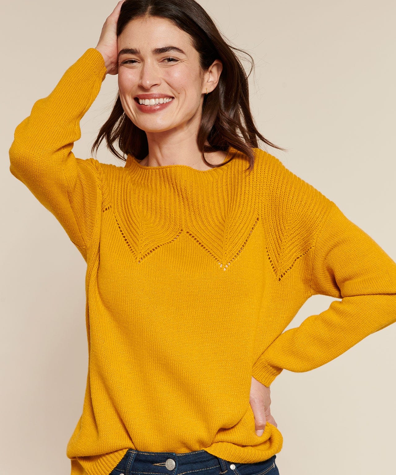 Pull avec détails ajourés