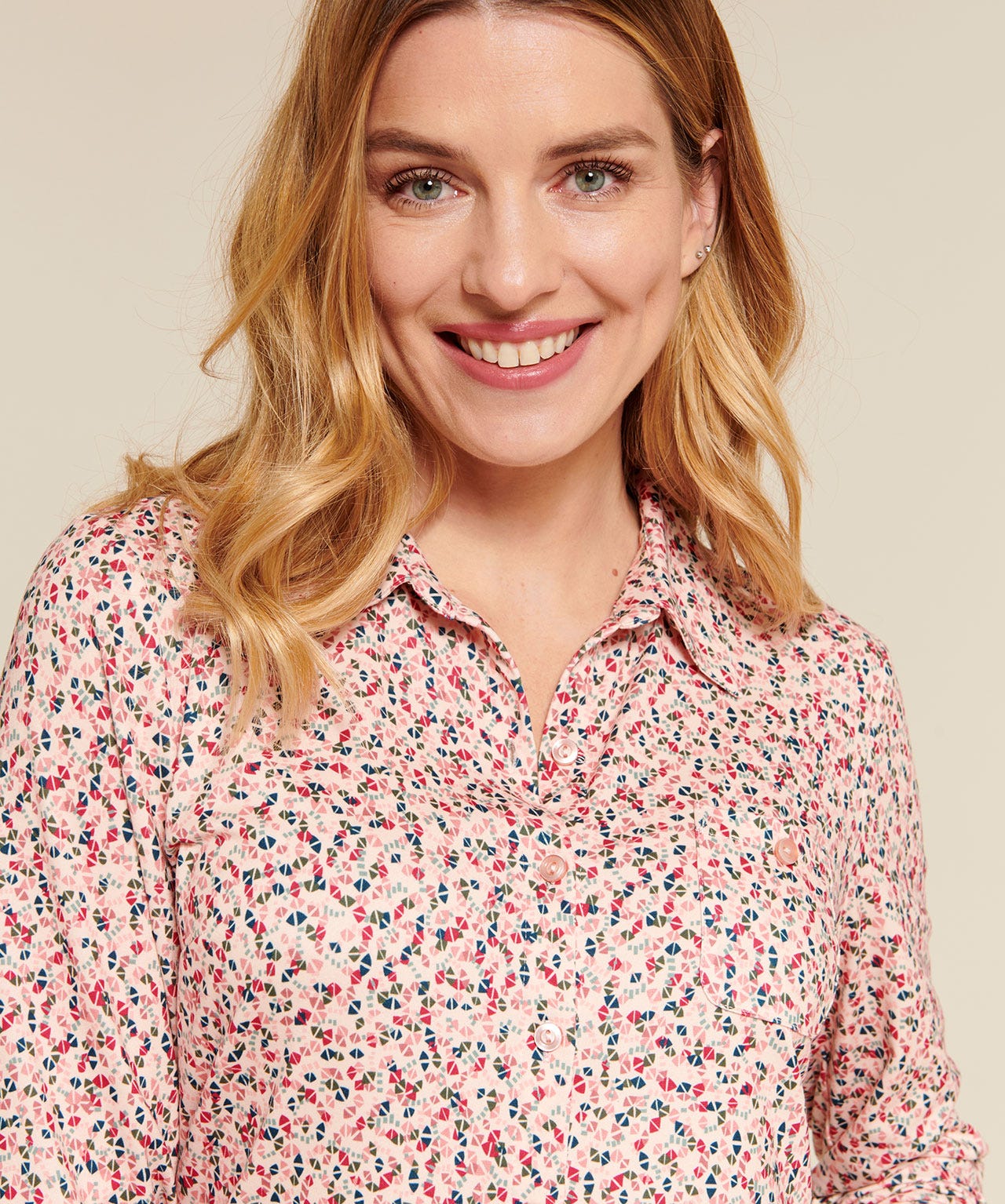 Chemisier imprimé maille chaude