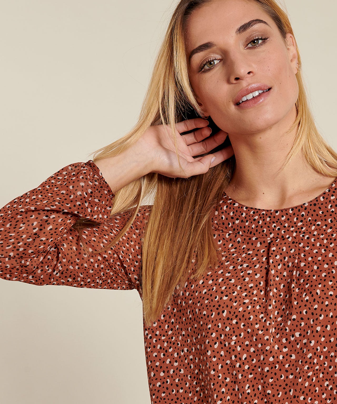 Tee-shirt effet blouse imprimé