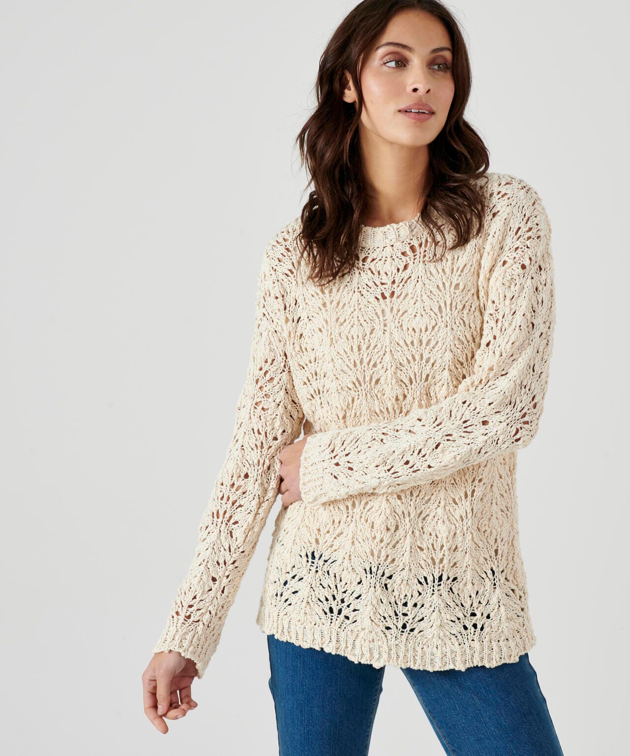 Pull maille ajourée