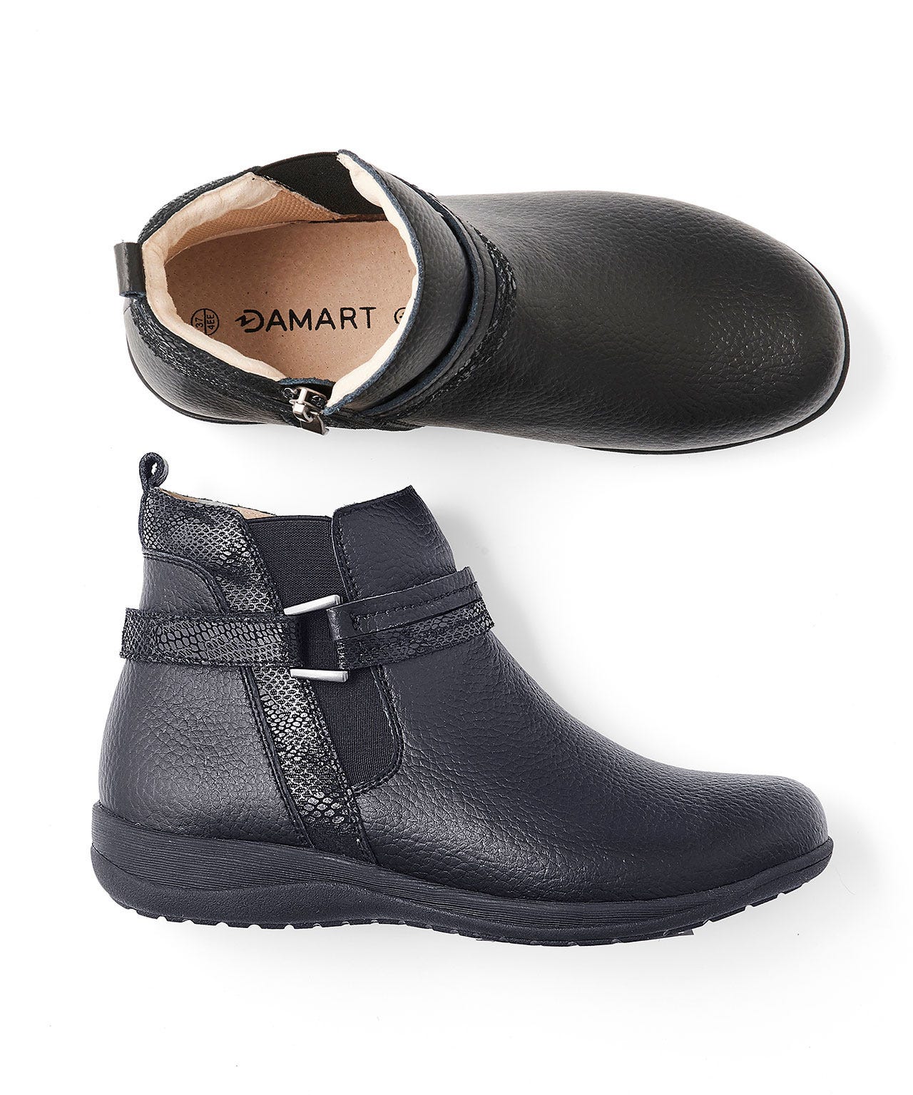 Boots à scratch avec empiècements irisés aspect serpent