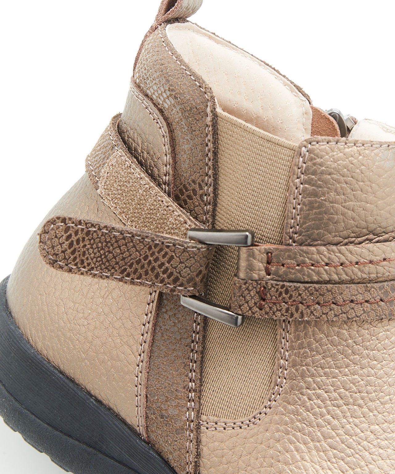 Boots à scratch avec empiècements irisés aspect serpent
