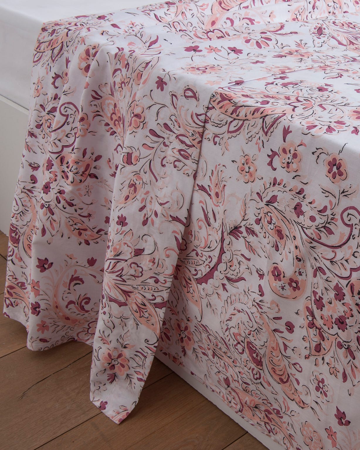 Drap plat percale imprimé cachemire