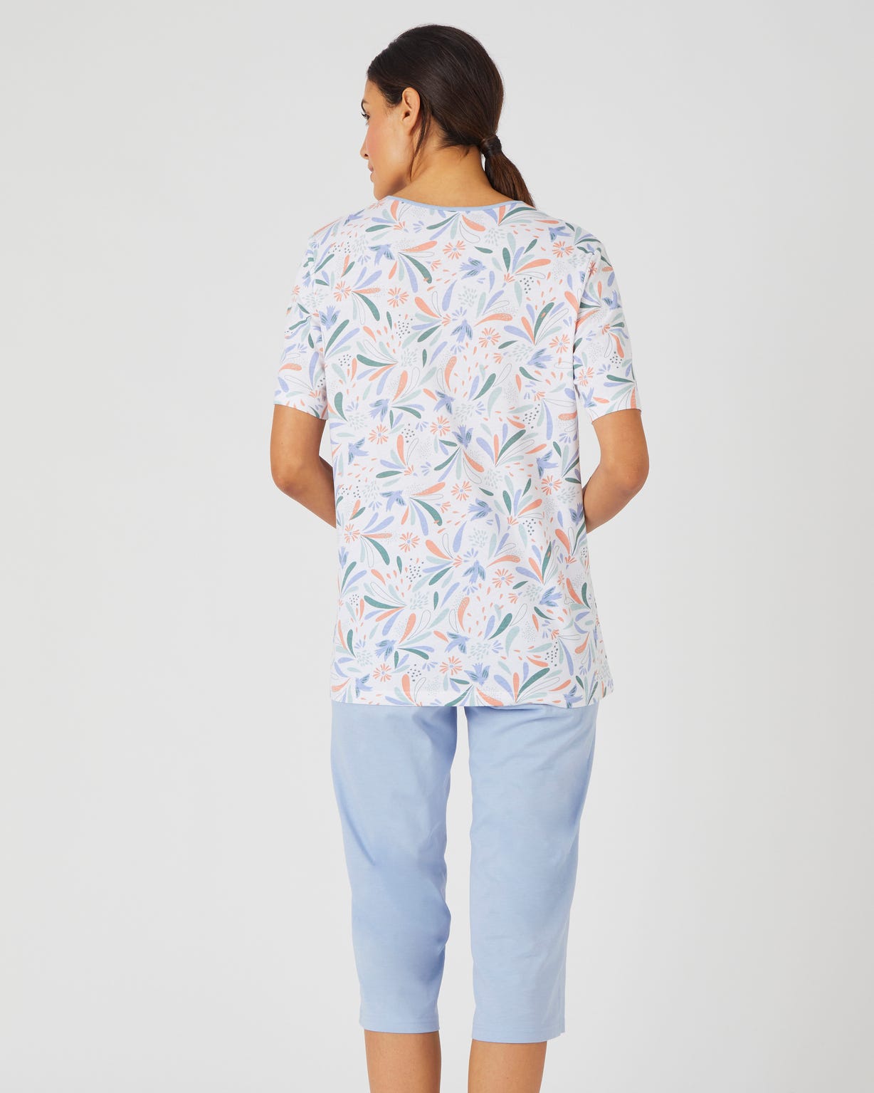 Pyjacourt maille jersey graphique pur coton peigné