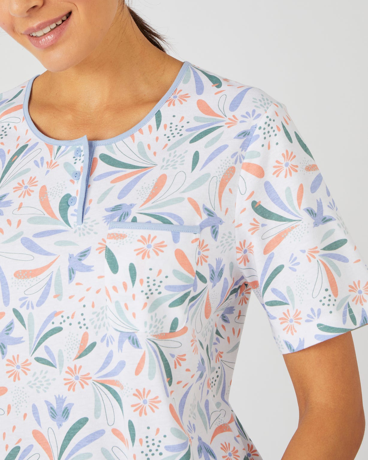 Pyjacourt maille jersey graphique pur coton peigné