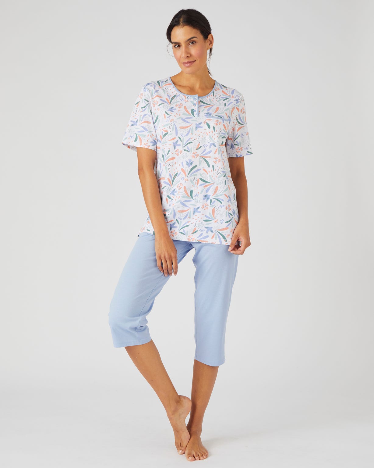 Pyjacourt maille jersey graphique pur coton peigné