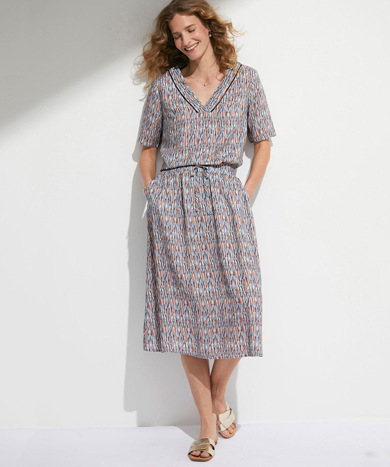 Blouse fluide imprimé bâtons