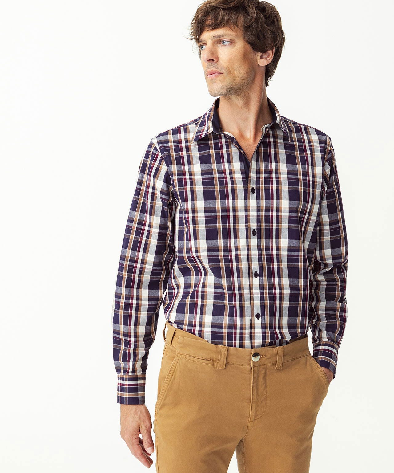 Chemise popeline à carreaux