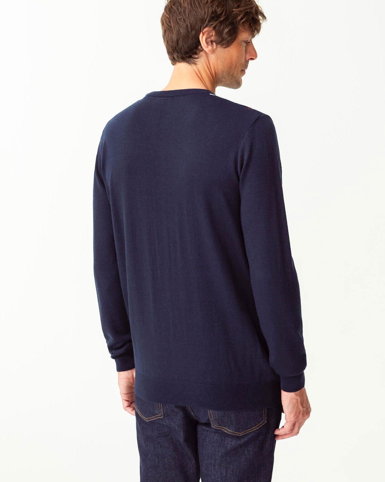 Pull jacquard mélange laine