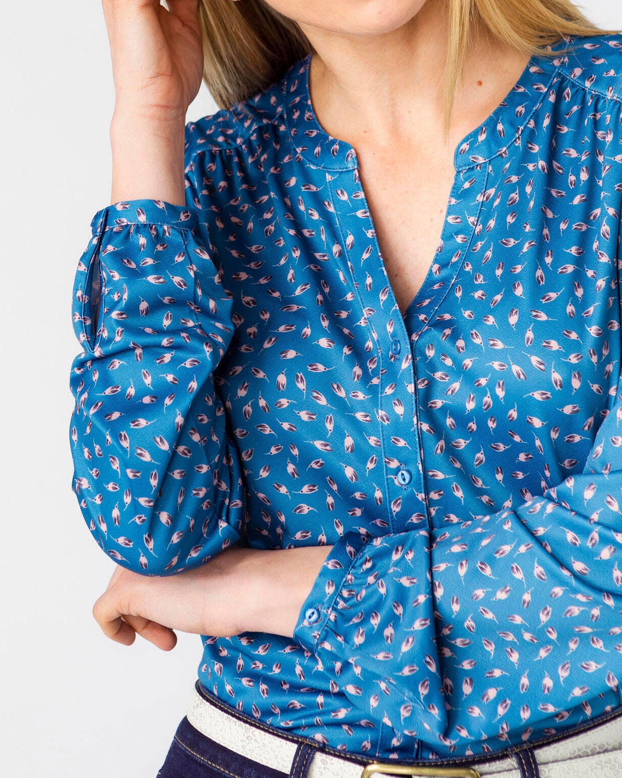 Chemisier imprimé feuilles