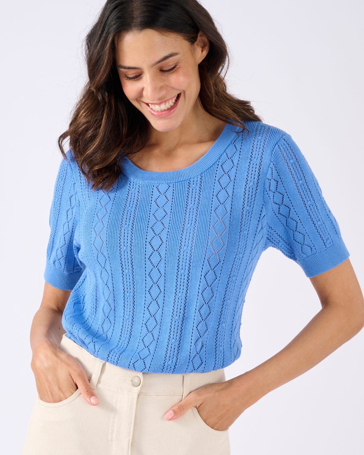 Pull maille ajourée