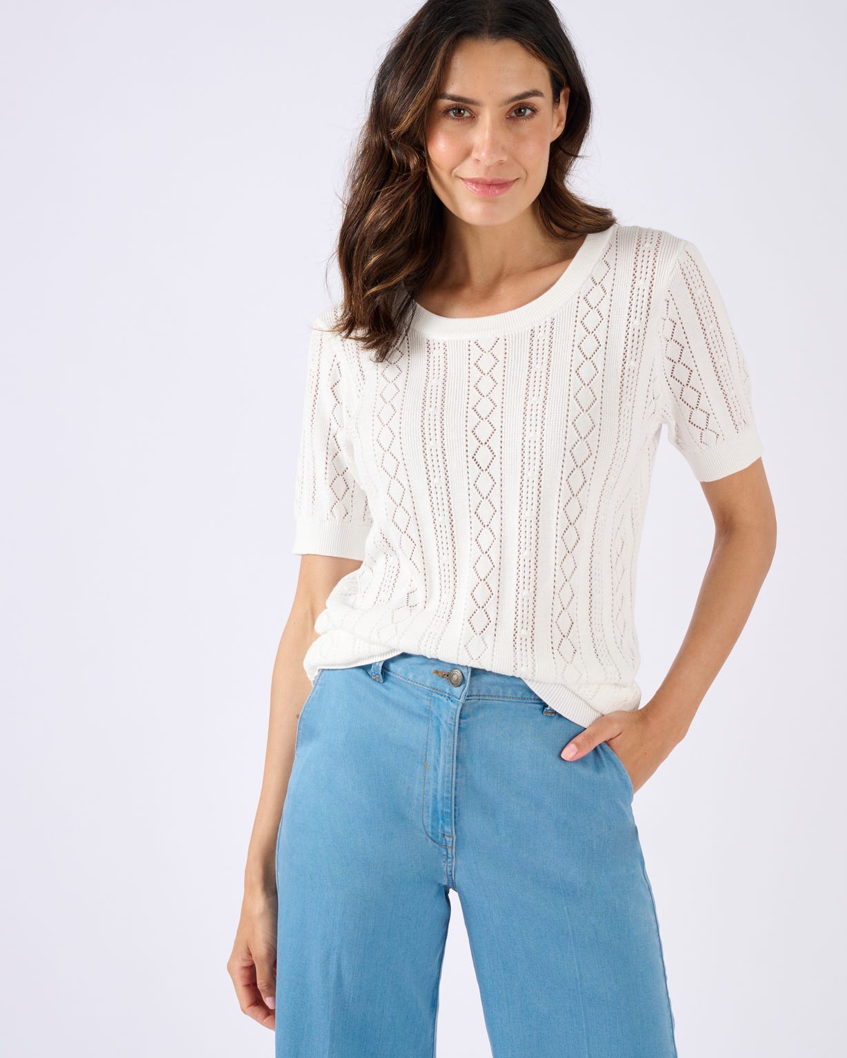 Pull maille ajourée