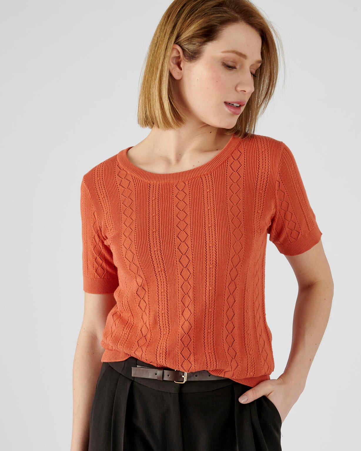 Pull maille ajourée