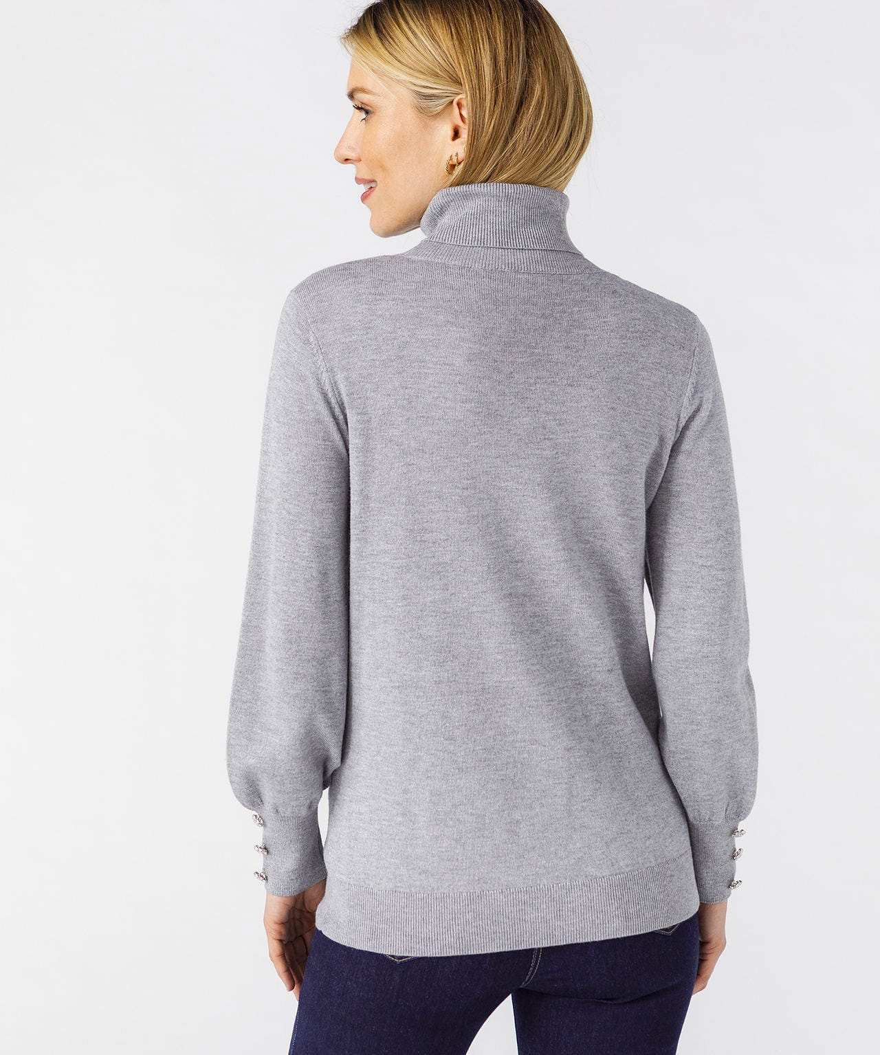 Pull col roulé maille fine