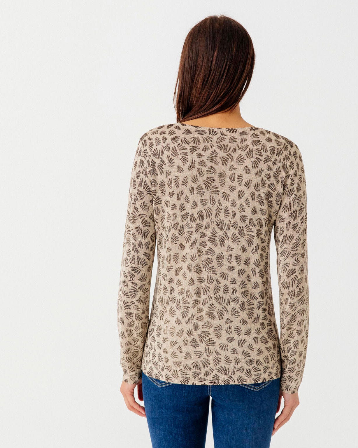 Pull imprimé maille brillante