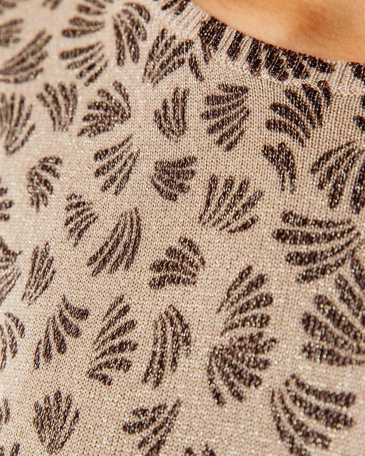 Pull imprimé maille brillante