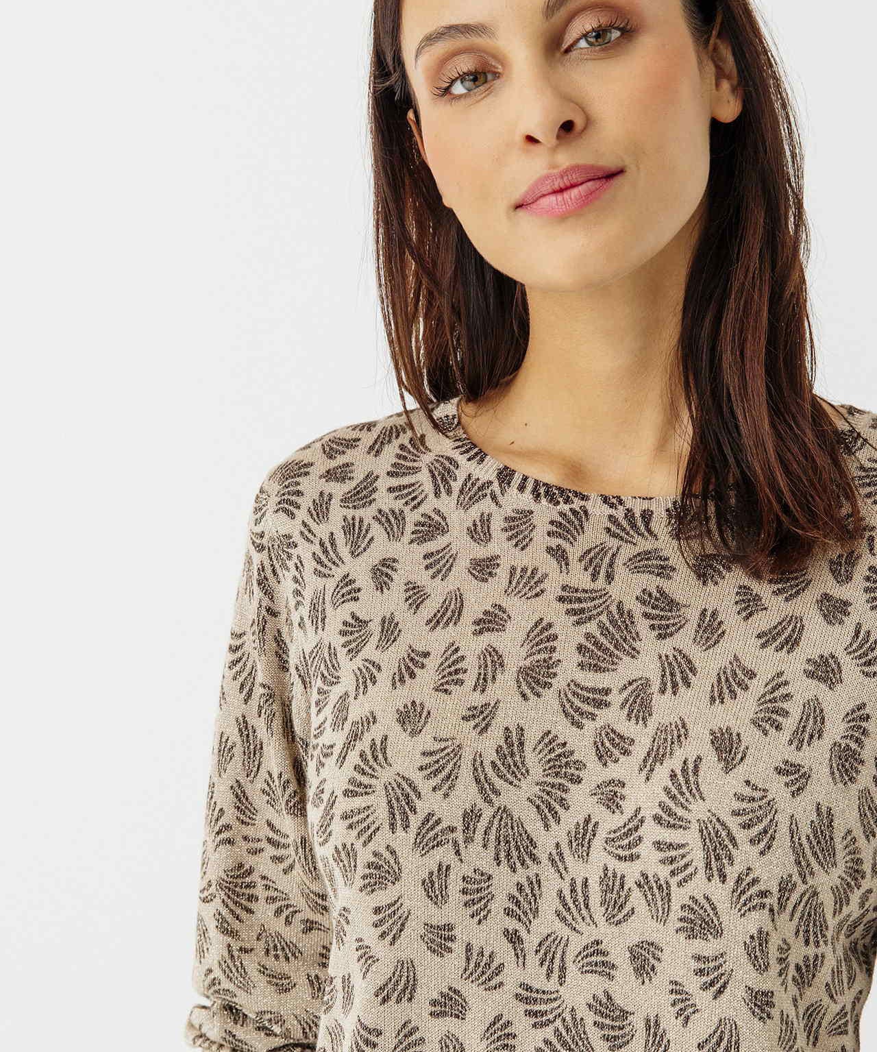 Pull imprimé maille brillante