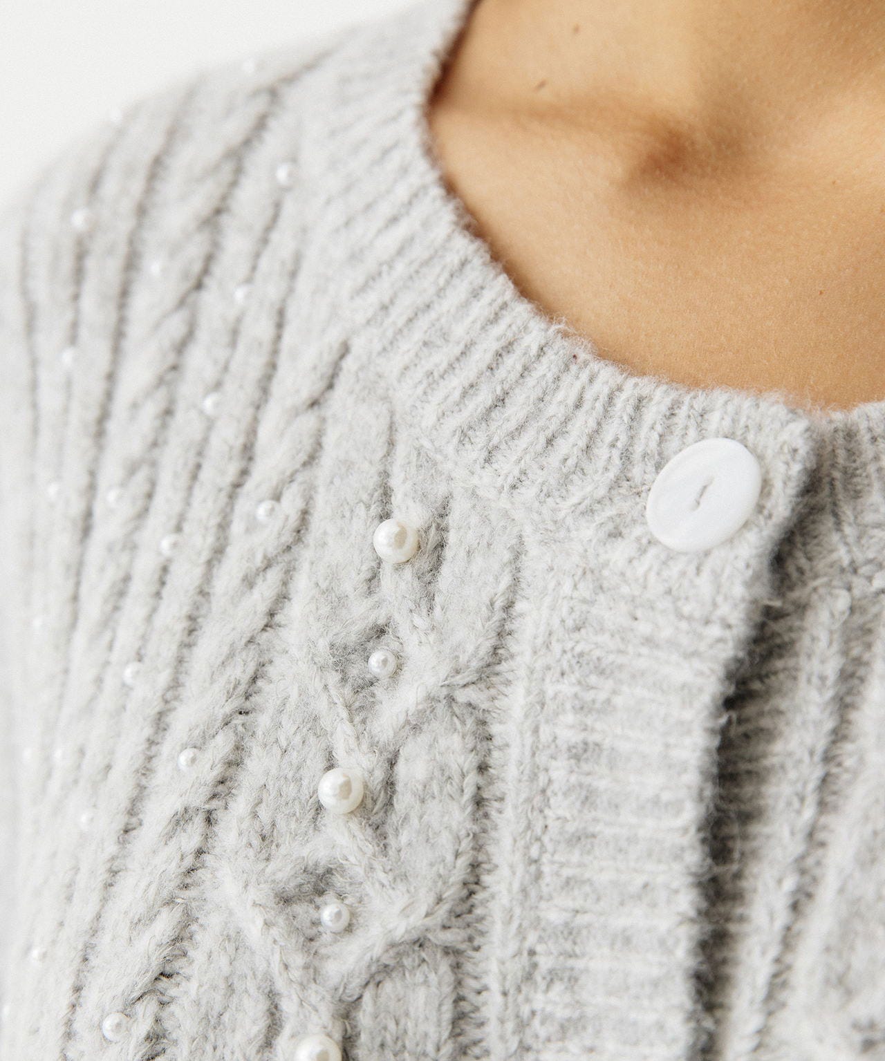 Gilet maille perlée chaud