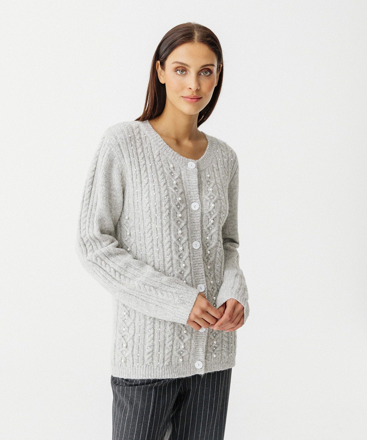 Gilet maille perlée chaud