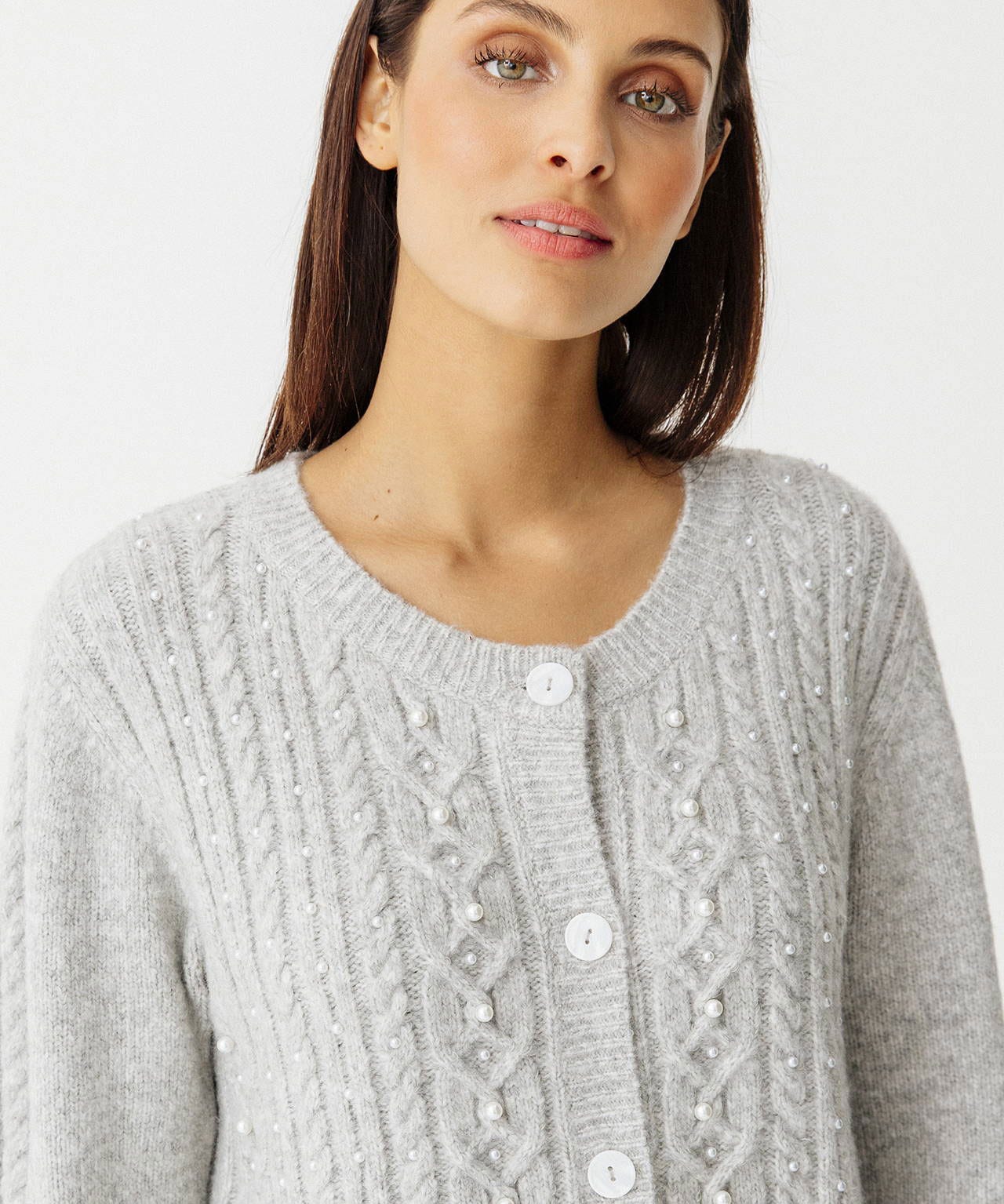 Gilet maille perlée chaud